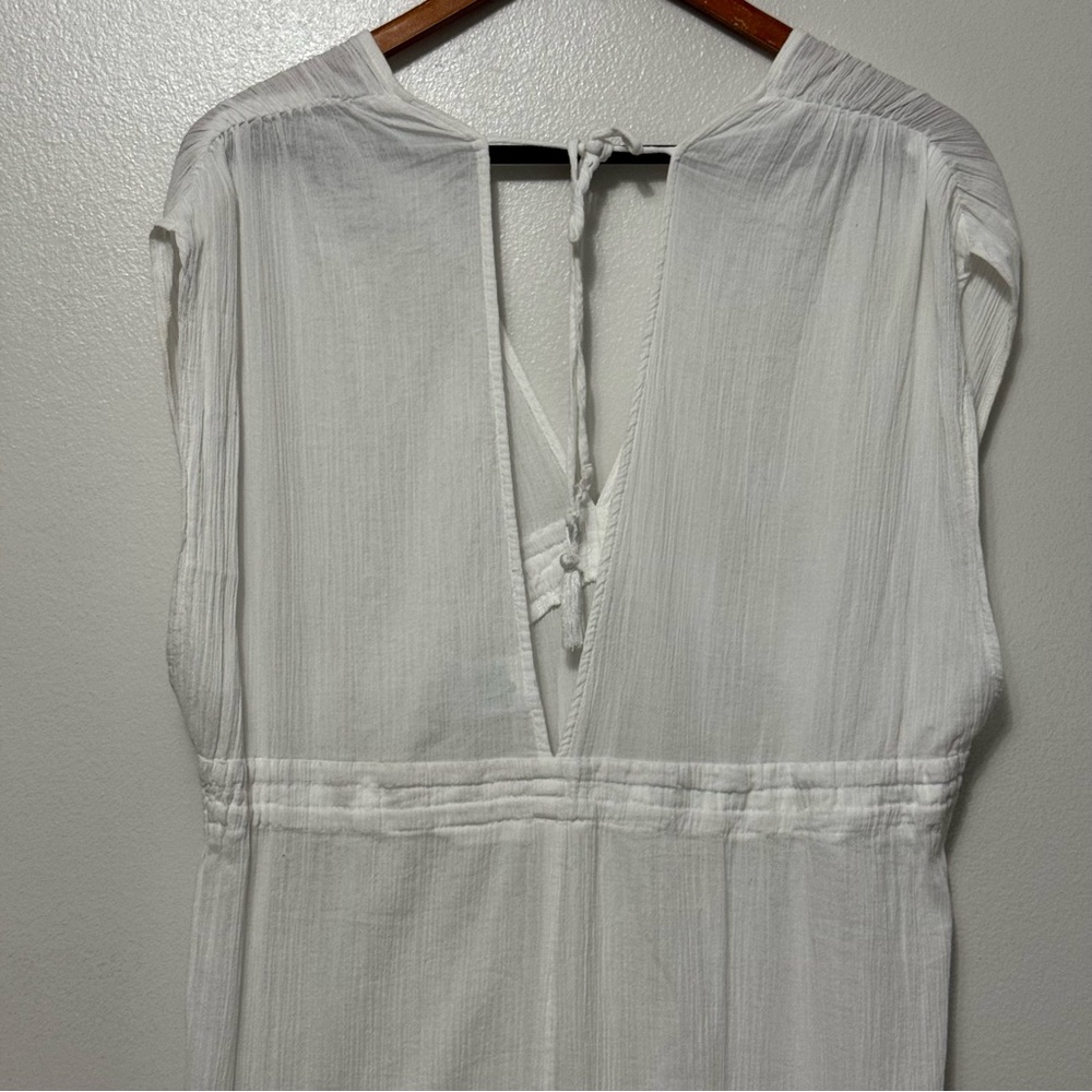 Kona Sol Maxi Dress Beach Resort Cover Up Womens Large Side Slits White Vacation - Picture 3 of 12